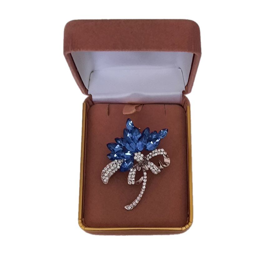 Blue And White Stone Flower Brooch(2)