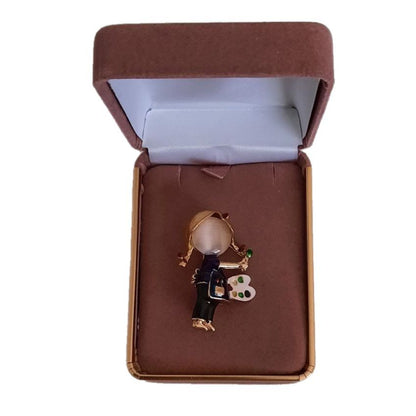 Blue Artist Fashion Brooch