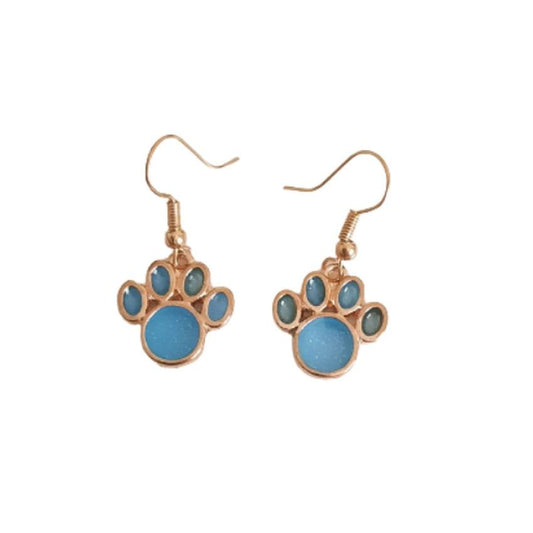 Blue Bear Paw Hook Drop Earrings