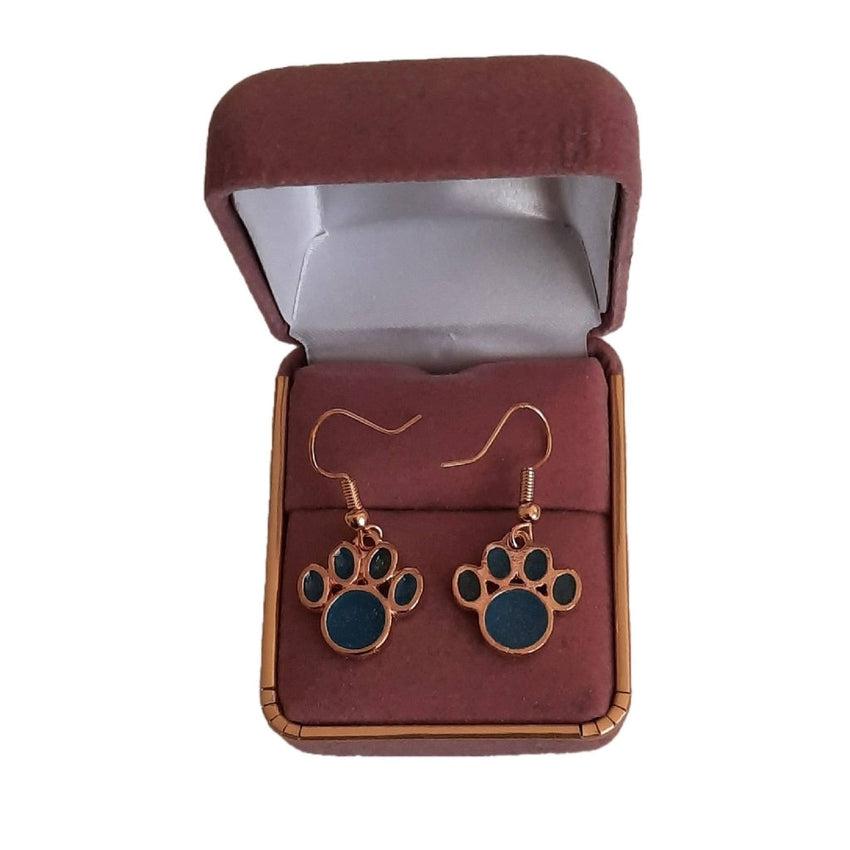 Blue Bear Paw Hook Drop Earrings