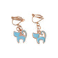 Blue Cat Clip On Earrings