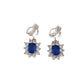 Blue Centre Diamante Edge Clip On Earrings
