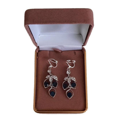 Blue Chandelier Drop Clip On Earrings