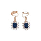Blue Clip on Earrings In A Diamante Surround