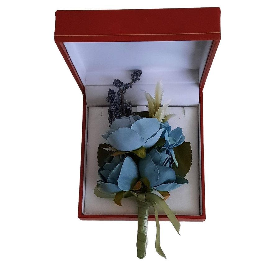Blue Flower Bouquet Buttonhole