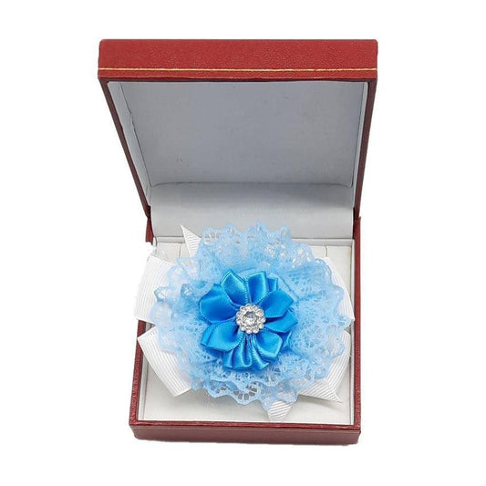 Blue Lace Flower Wrist Corsage