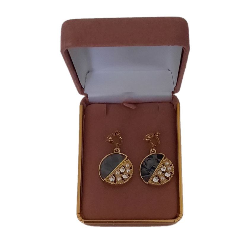 Blue Pearl And Crystal Clip On Earrings(2)