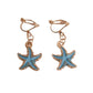 Blue Starfish Clip On Earrings