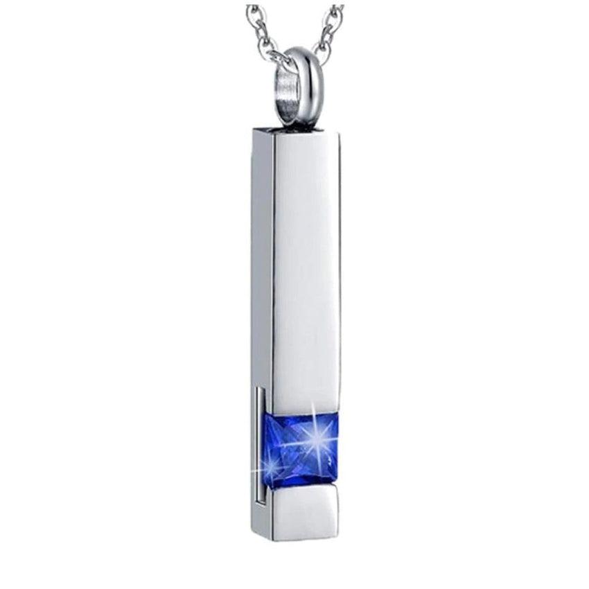 Blue Stone Cremation Ashes Necklace