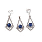 Blue Triangle Drop Crystal Clip On Earrings Set
