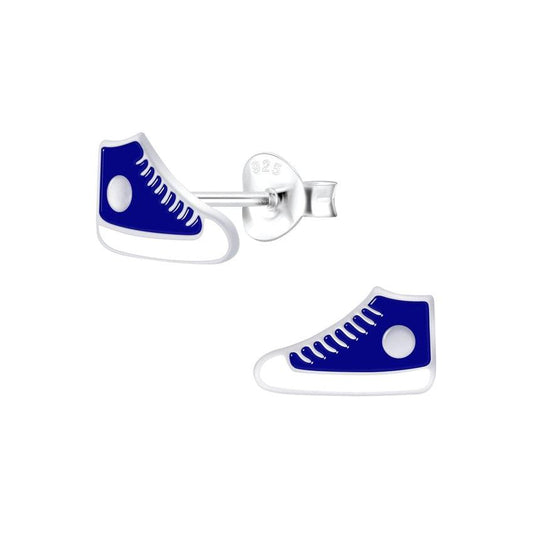 Blue Sterling Silver Converse Earrings