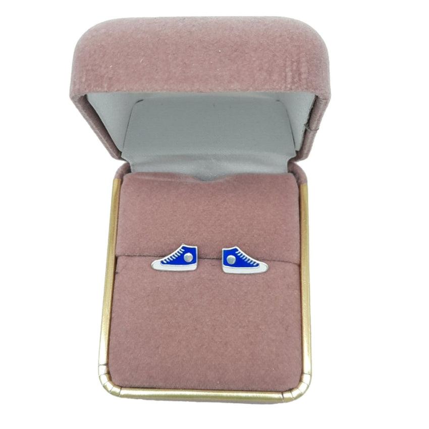 Blue Sterling Silver Converse Earrings