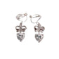 Bow And Heart Cubic Zirconia Drop Clip On Earrings