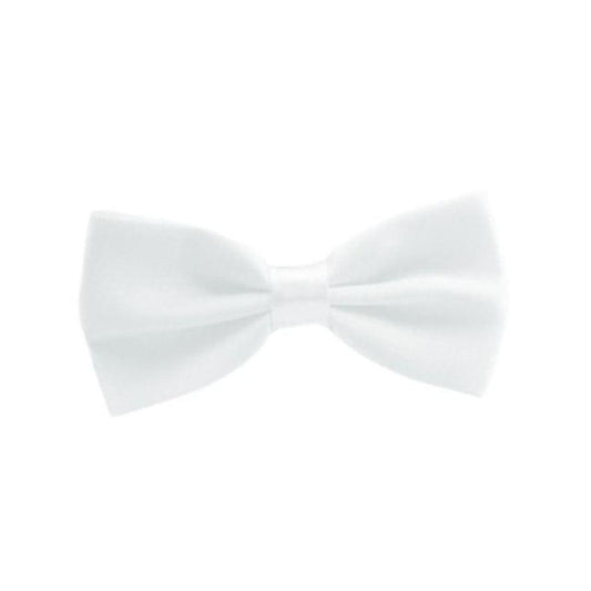 Boys Adjustable White Dickie Bow Tie