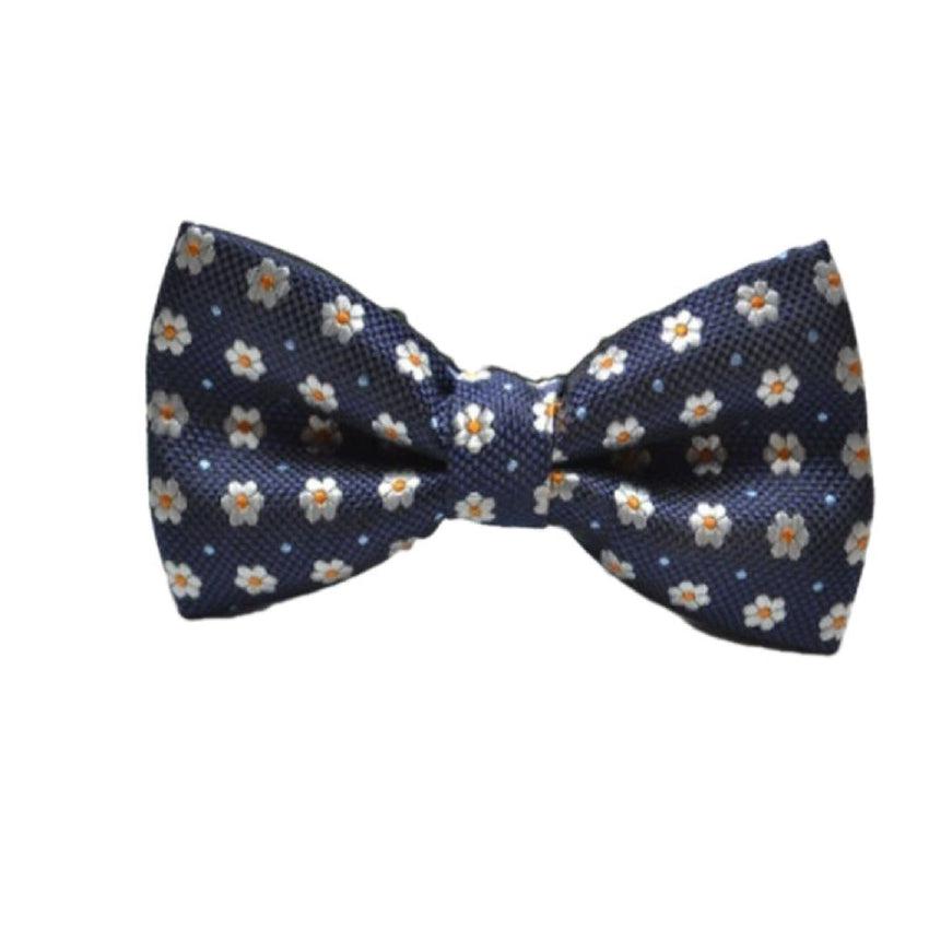 Boys Blue With White Daisy Bow Tie