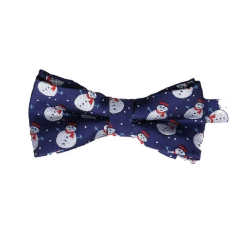 Boys Blue With White Snowman Dickie Bow