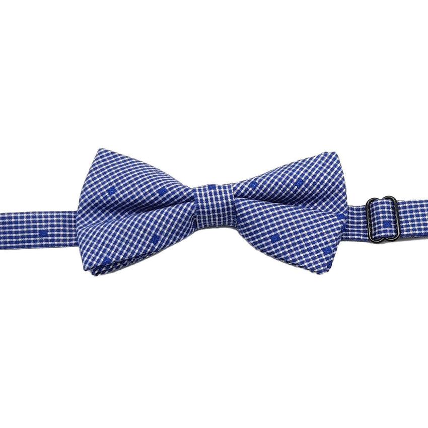 Boys Bow Tie Blue With Diamond Pattern