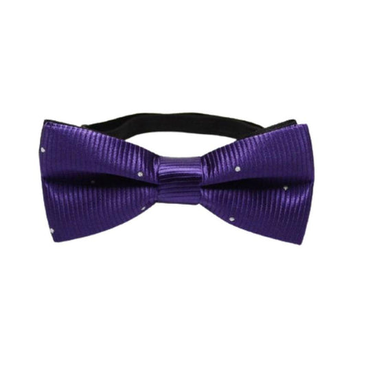Boys Bow Tie Purple With Silver Dots