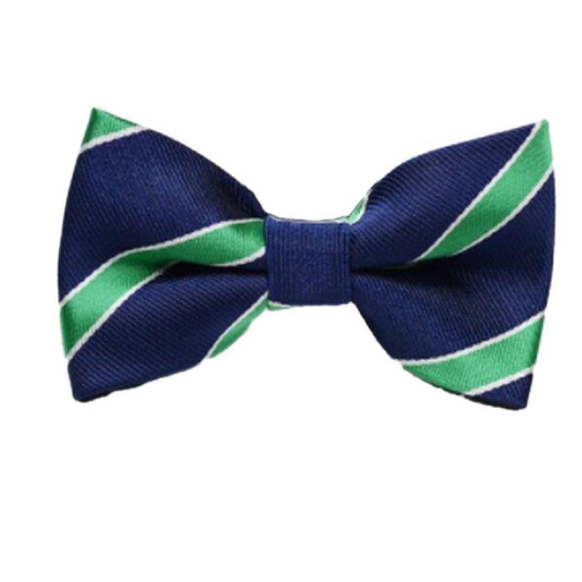 Boys Bow Tie With Blue And Green Stripes