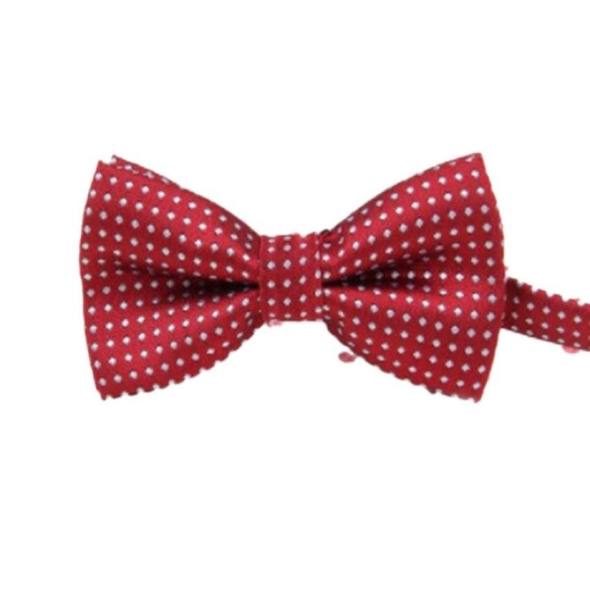 Boys Burgundy With White Spots Dickie Bow