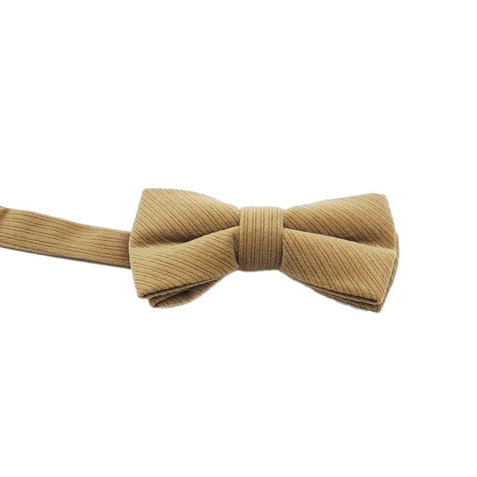 Boys Dark Beige Corduroy Bow Tie