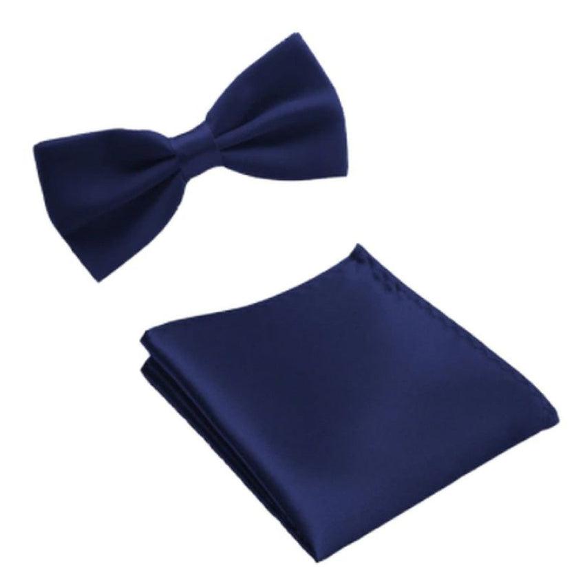Boys Dark Navy Blue Adjustable Bow Tie Set