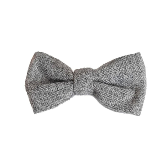 Boys Grey Herringbone Bow Tie