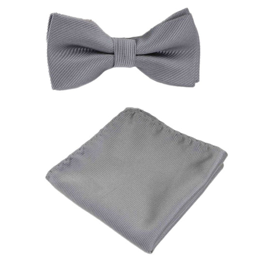 Boys Grey Stripe Dickie Bow Set