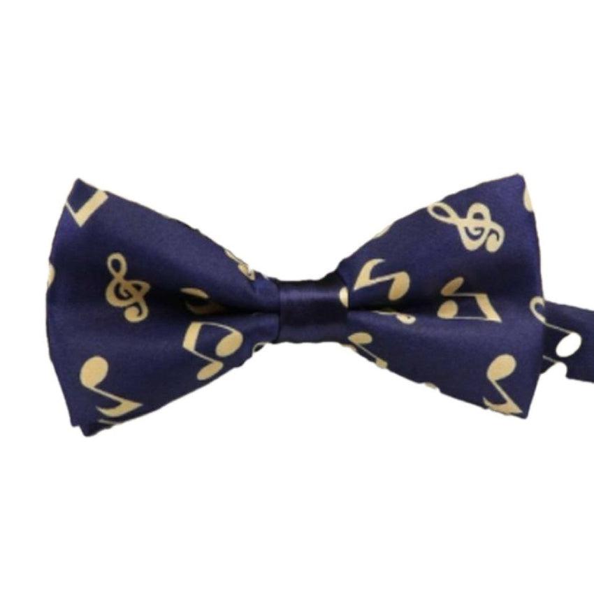Boys Navy And Gold Music Note Dickie Bow