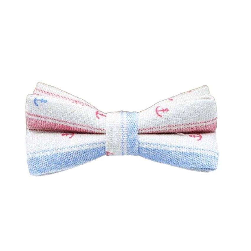 Boys Pastel Anchor Adjustable Dickie Bow Tie