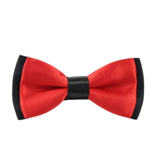 Boys Red Bow Tie With A Black Centre And Edges