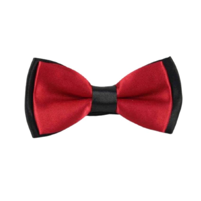 Boys Solid Block Colour Dark Red Bow Tie