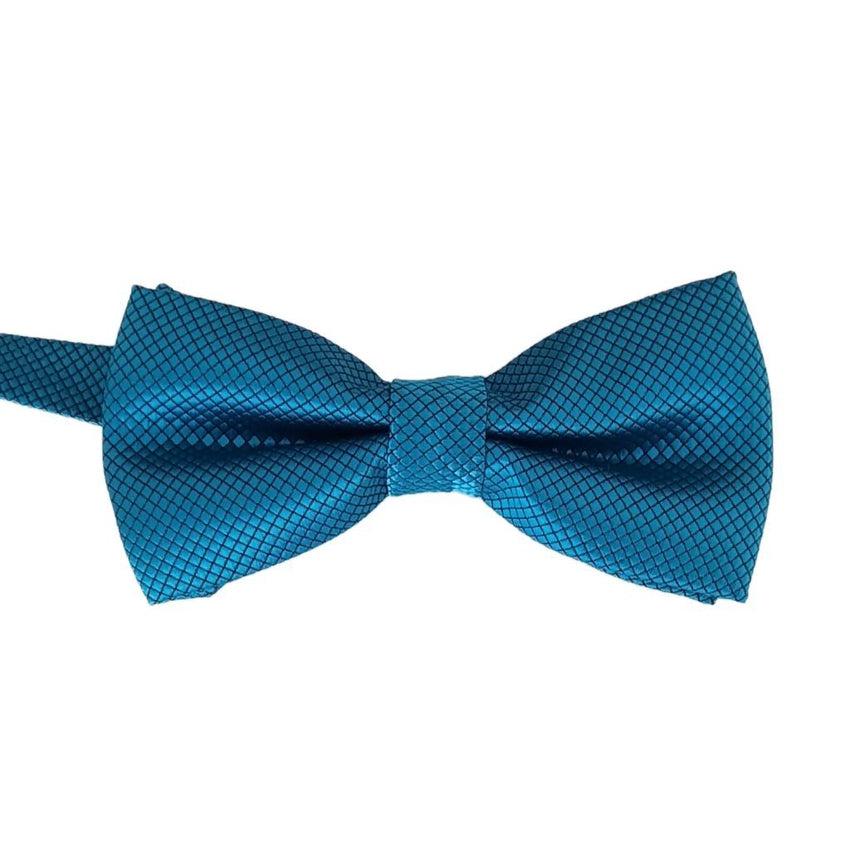 Boys Teal Blue Criss Cross Dickie Bow