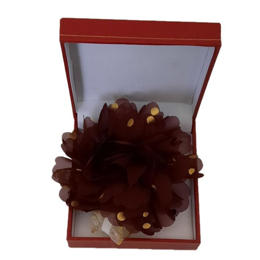 Brown With Gold Flower Wrist Corsage