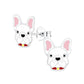 Bulldog Face Sterling Silver Earrings