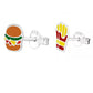 Burger And Chips Sterling Silver Earrings