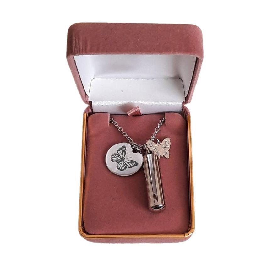 Butterfly Charm Cremation Ashes Locket