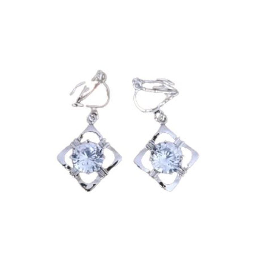 CZ Centre Open Clip On Earrings