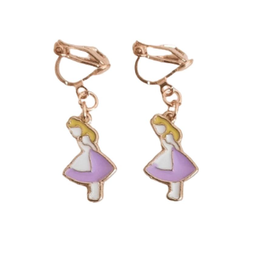 Cartoon Lady Clip On Earrings