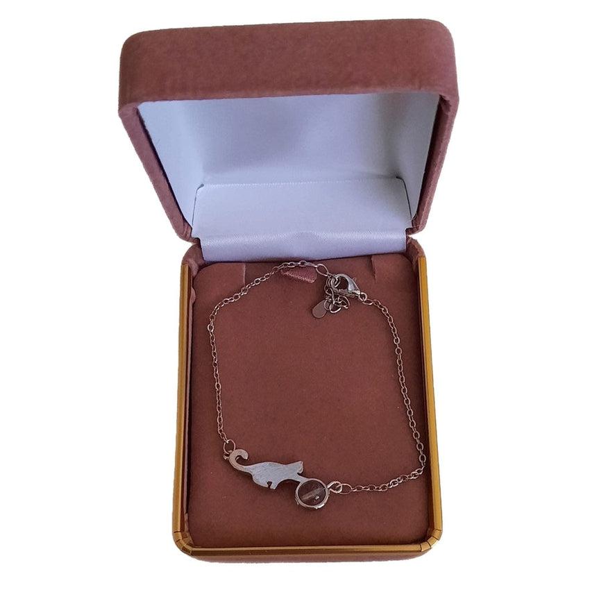 Cat And Ball Small Childs Silver Bracelet