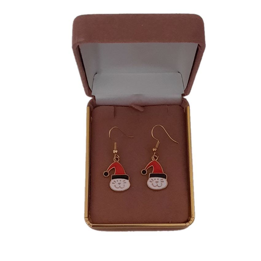 Cat In A Hat Christmas Earrings(2)
