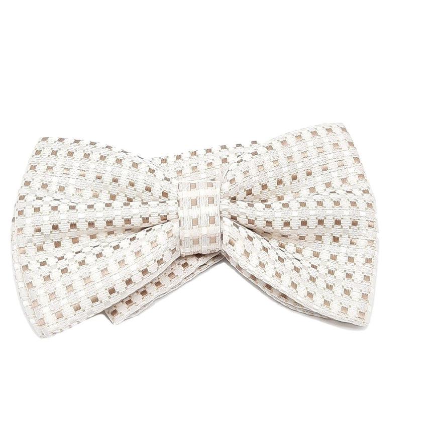 Champagne And Gold Patterned Bow Tie