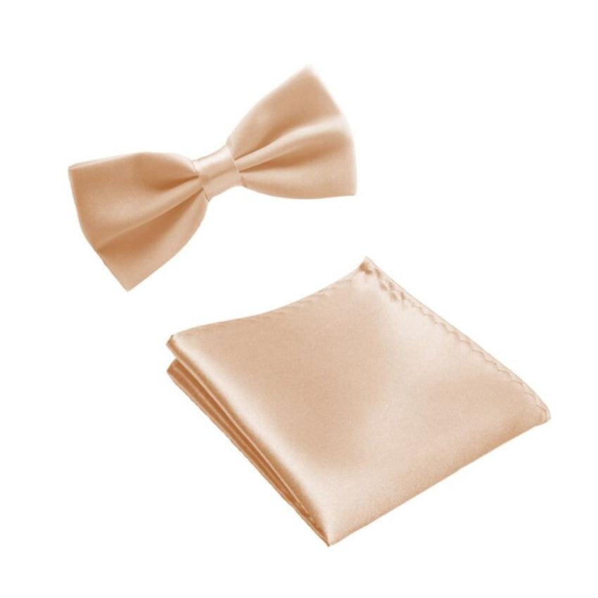 Champagne Gold Boys Dicky Bow And Hanky Set