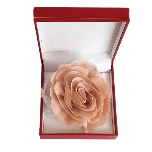 Champagne Gold Chiffon Rose Flower Wrist Corsage