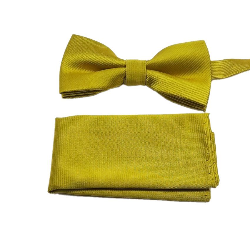 Chartreuse Green Matching Bow Tie And Handkerchief Set