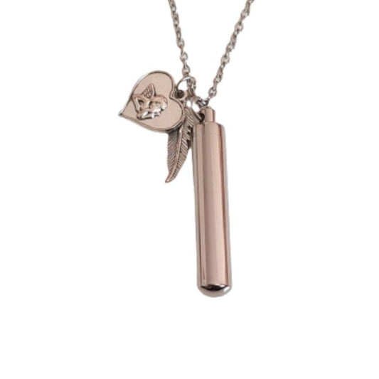 Cherub Charm Long Cylinder Ashes Locket