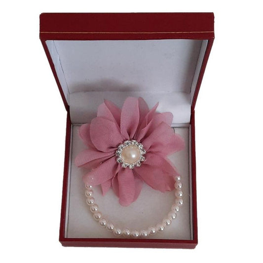 Chiffon Dusky Pink Flower Wrist Corsage