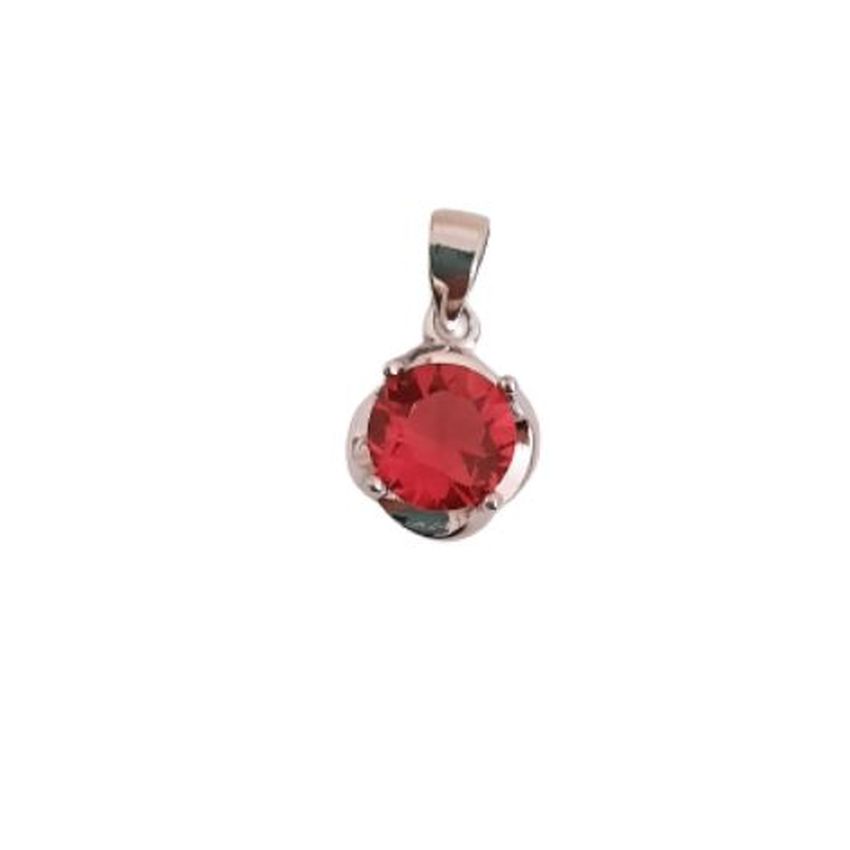 Childrens Crystal Sterling Silver Red Pendant