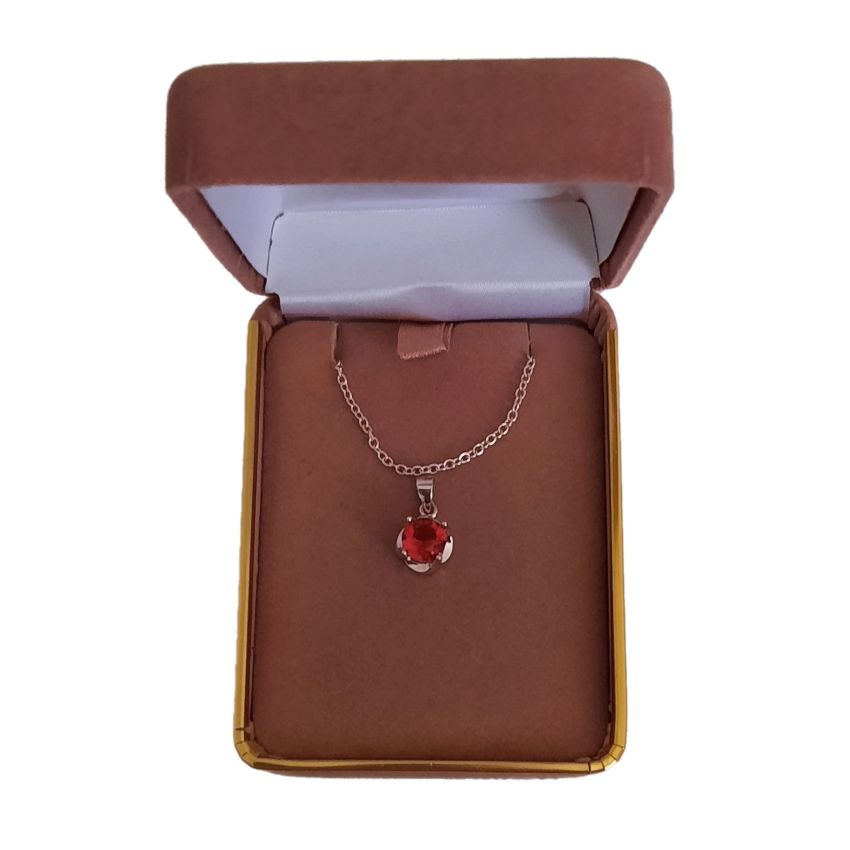 Childrens Crystal Sterling Silver Red Pendant(2)