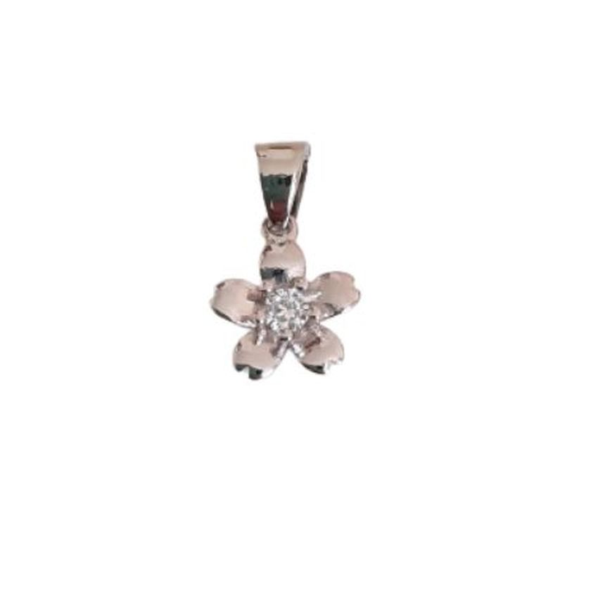 Childrens Small Sterling Silver Flower Pendant